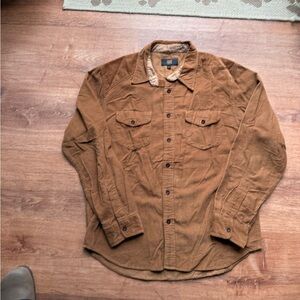 Frye Brown Corduroy Button-Up Shirt size large